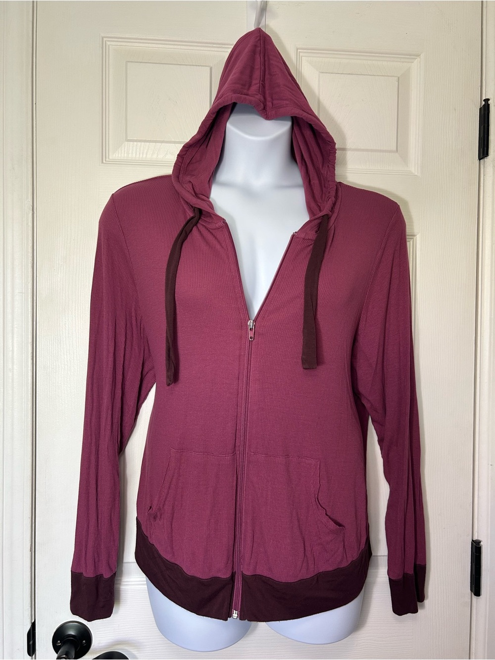 Torrid Super Soft Ribbed Full Zip Lounge Hoodie – Mauve Purple – Size 2 / 2X